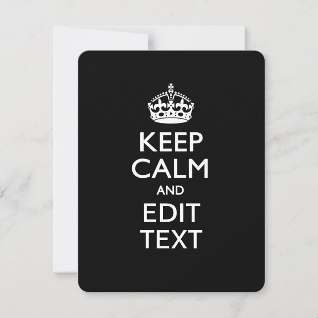 Personalized KEEP CALM AND Edit Text Invitation (Front)