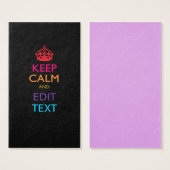 Personalized KEEP CALM AND Edit Text Multicolored (Front & Back)