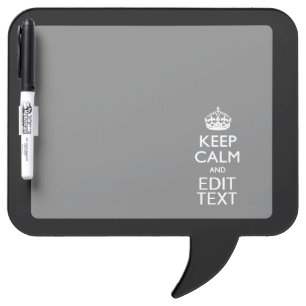 Personalized Keep Calm And Edit Text on Black Dry-Erase Board