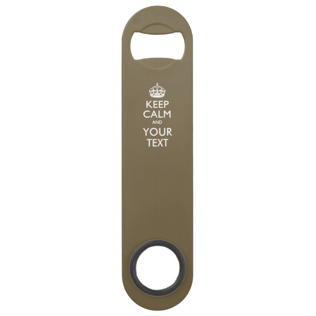 Personalized KEEP CALM AND Edit Text on Coffee Speed Bottle Opener (Front)