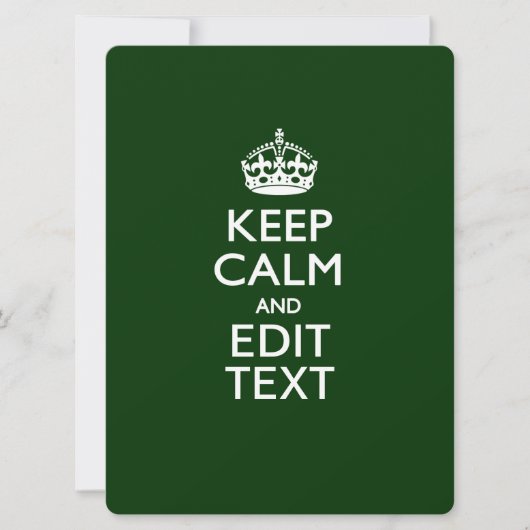 Personalized KEEP CALM AND Edit Text on Green (Front)