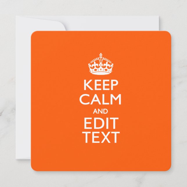 Personalized KEEP CALM AND Edit Text on Orange (Front)