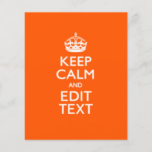 Personalized KEEP CALM AND Edit Text on Orange Flyer
