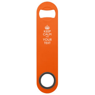 Personalized KEEP CALM AND Edit Text on Orange Speed Bottle Opener