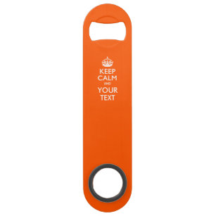 Personalized KEEP CALM AND Edit Text on Orange Speed Bottle Opener