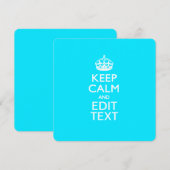 Personalized KEEP CALM AND Edit Text on Peacock (Front/Back)