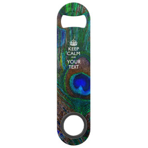 Personalized KEEP CALM AND Edit Text on Peacock Bar Key