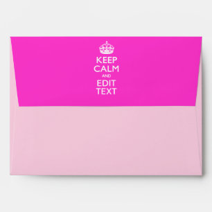 Personalized KEEP CALM AND Edit Text on Pink Envelope