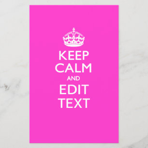 Personalized KEEP CALM AND Edit Text on Pink Flyer