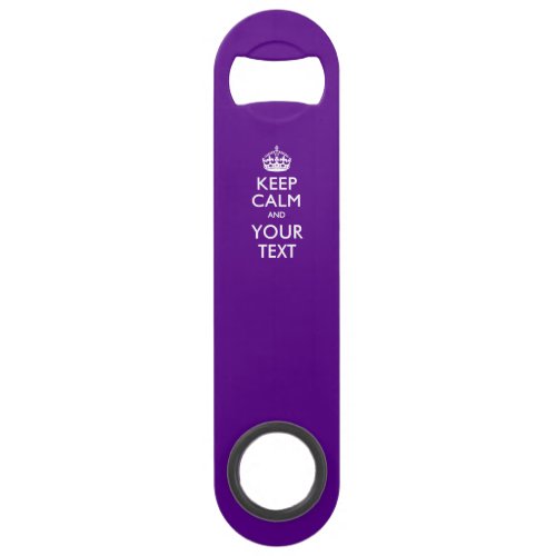 Personalized KEEP CALM AND Edit Text on Purple Bar Key