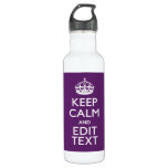 Personalized KEEP CALM AND Edit Text on Purple Water Bottle Personalized KEEP CALM AND Edit Text on Purple Water Bottle