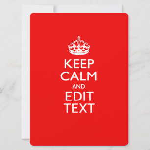 Personalized KEEP CALM AND Edit Text on Red