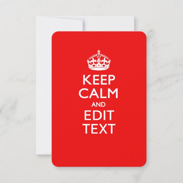 Personalized KEEP CALM AND Edit Text on Red (Front)