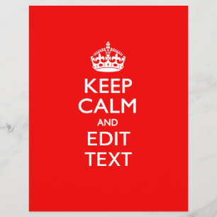 Personalized KEEP CALM AND Edit Text on Red Flyer