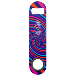 Personalized KEEP CALM AND Edit Text on Swirl Speed Bottle Opener