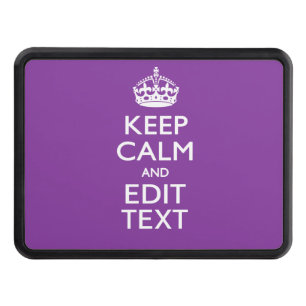 Personalized KEEP CALM AND Edit Text Purple Tow Hitch Cover