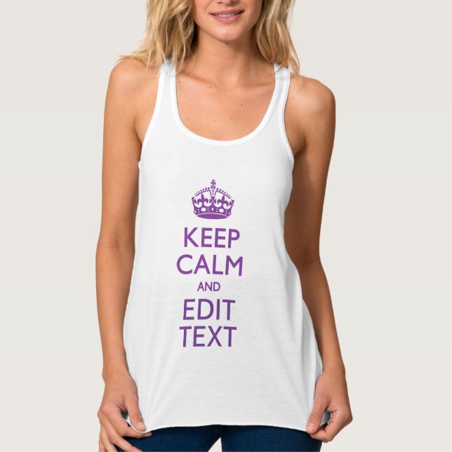 Personalized KEEP CALM AND Edit Your Text Tank Top (Front)
