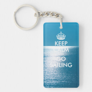 Personalized KEEP CALM and GO SAILING Keychain