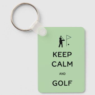 Personalized Keep Calm and Golf Keychain