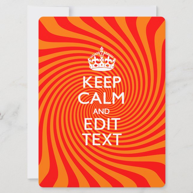 Personalized KEEP CALM AND Have Text Orange Swirl (Front)