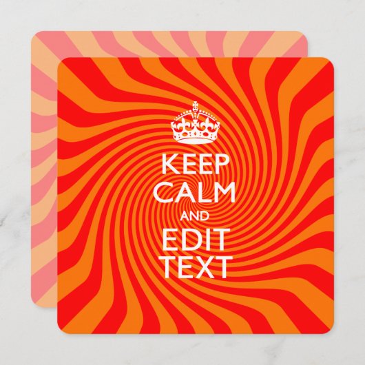 Personalized KEEP CALM AND Have Text Orange Swirl (Front/Back)