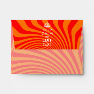 Personalized KEEP CALM AND Have Text Orange Swirl Envelope