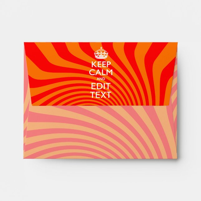 Personalized KEEP CALM AND Have Text Orange Swirl Envelope (Back (Top Flap))