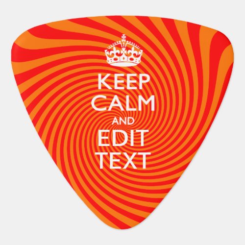 Personalized KEEP CALM AND Have Text Orange Swirl Guitar Pick