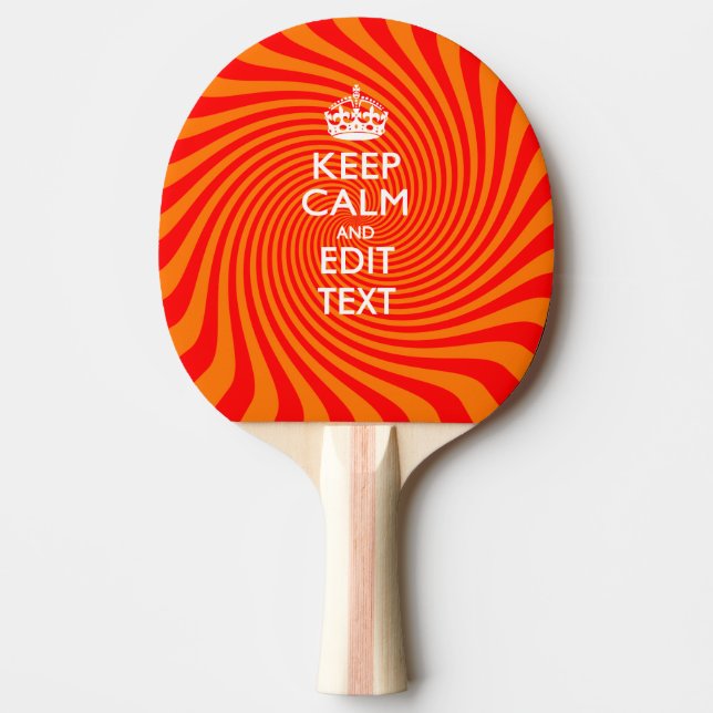 Personalized KEEP CALM AND Have Text Orange Swirl Ping-Pong Paddle (Front)