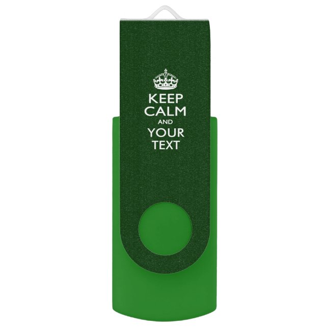 Personalized KEEP CALM AND Have Your Creative Text USB Flash Drive (Front Vertical)