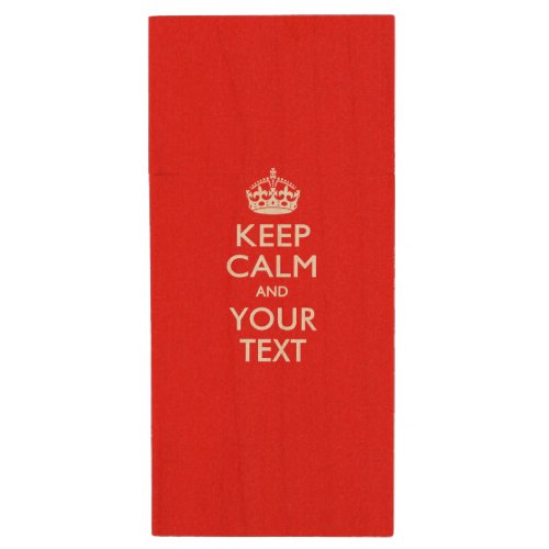 Personalized KEEP CALM AND Have Your Creative Text Wood Flash Drive