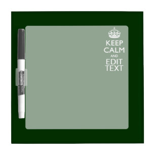 Personalized Keep Calm And Have Your Text on Green Dry Erase Board
