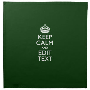 Personalized Keep Calm And Have Your Text on Green Napkin