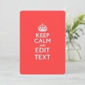Personalized KEEP CALM and have your text on Pink (Standing Front)