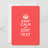 Personalized KEEP CALM and have your text on Pink (Front)