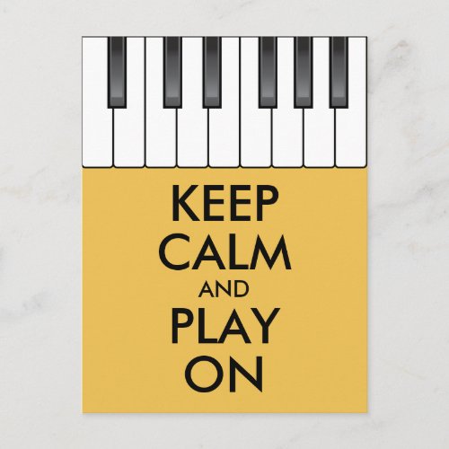 Personalized KEEP CALM and PLAY ON _Keyboard piano Postcard
