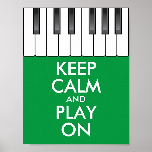 Personalized KEEP CALM and PLAY ON -Keyboard piano Poster (Front)
