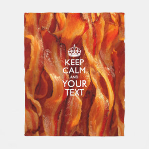 Personalized Keep Calm And Your Bacon Fleece Blanket