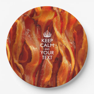 Personalized Keep Calm And Your Bacon Paper Plates