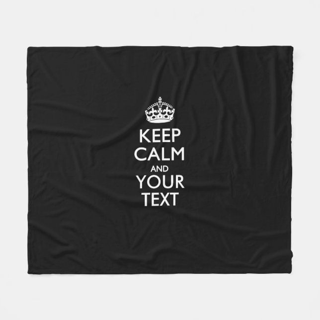 Personalized KEEP CALM AND Your Creative Text Fleece Blanket (Front (Horizontal))