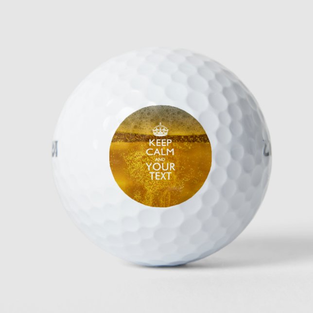 Personalized KEEP CALM AND Your Creative Text Golf Balls (Front)