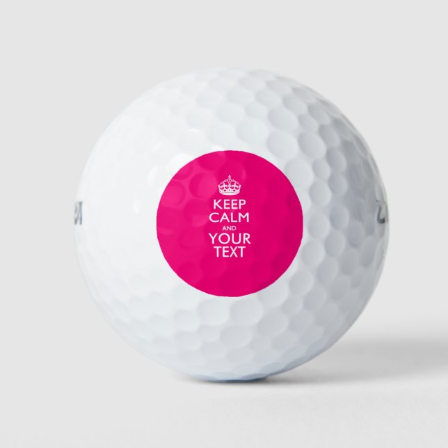 Personalized KEEP CALM AND Your Creative Text Golf Balls (Front)