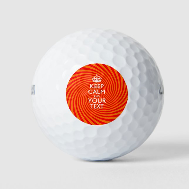 Personalized KEEP CALM AND Your Creative Text Golf Balls (Front)