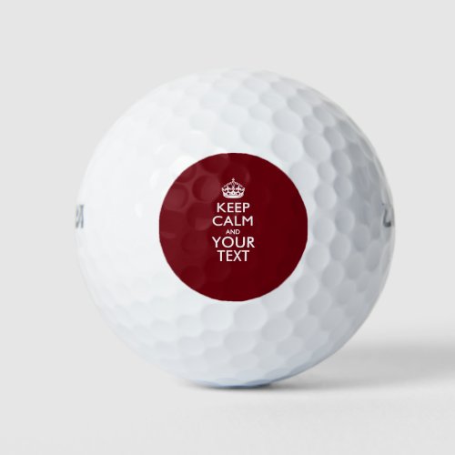 Personalized KEEP CALM AND Your Creative Text Golf Balls