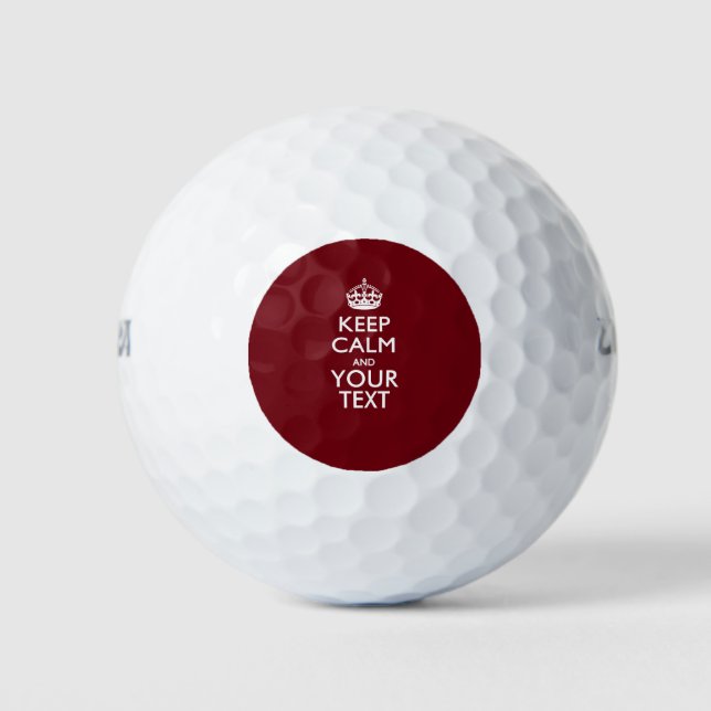 Personalized KEEP CALM AND Your Creative Text Golf Balls (Front)