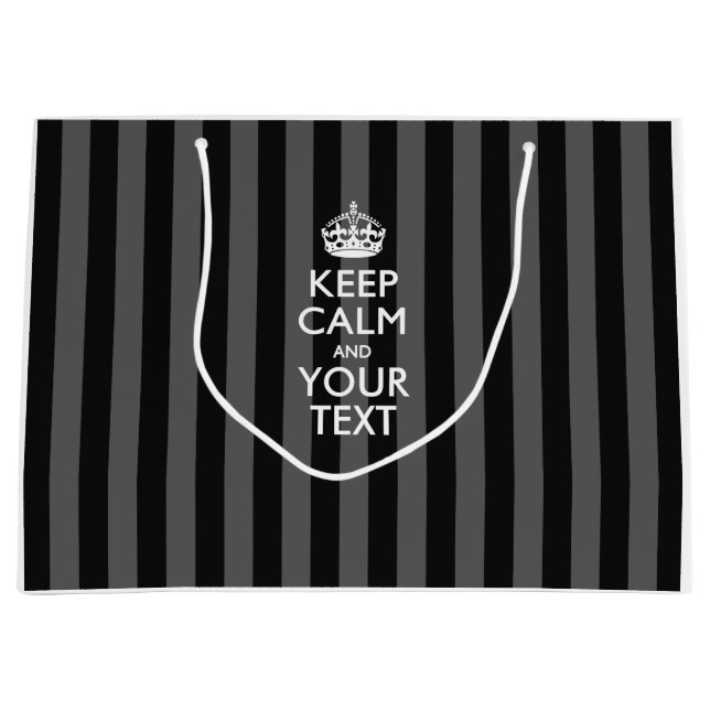Personalized KEEP CALM AND Your Creative Text Large Gift Bag (Front)