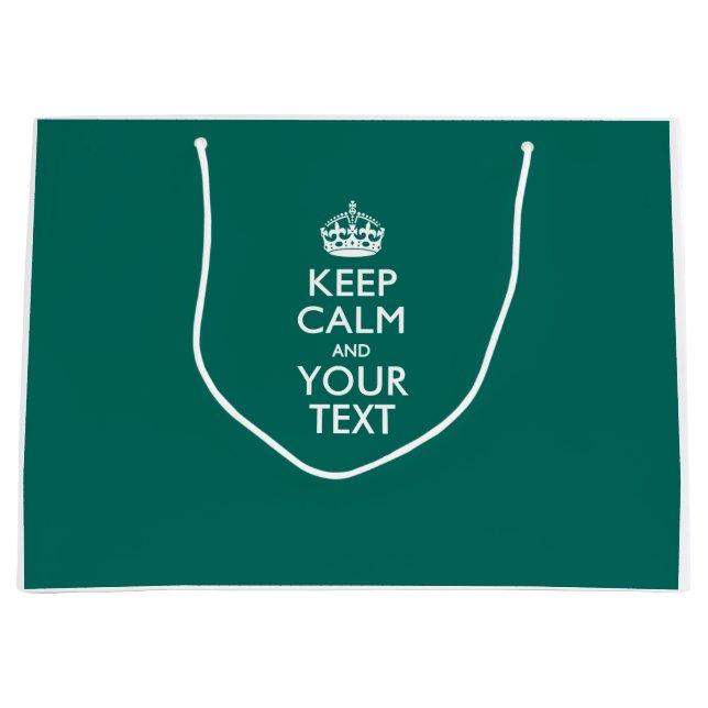 Personalized KEEP CALM AND Your Creative Text Large Gift Bag (Front)