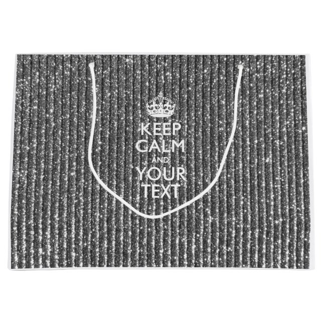 Personalized KEEP CALM AND Your Creative Text Large Gift Bag (Front)