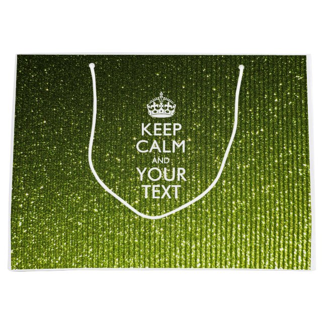Personalized KEEP CALM AND Your Creative Text Large Gift Bag (Front)