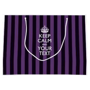 Personalized KEEP CALM AND Your Creative Text Large Gift Bag